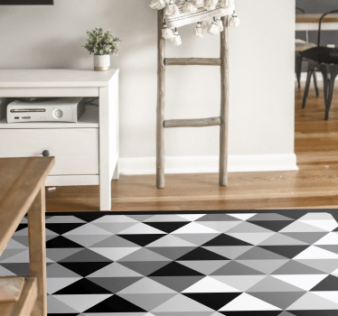 Vita, grå och svarta trianglar designar geometriska mattor - Tenstickers