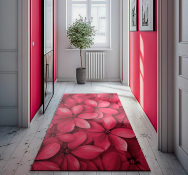 Viva Magenta vinylmatta med kronblad - Tenstickers