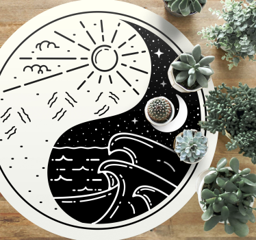 Yin yang sol och måne samtida mattor - Tenstickers