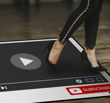 Youtube prenumerera på knapp anpassad vinylmatta - Tenstickers