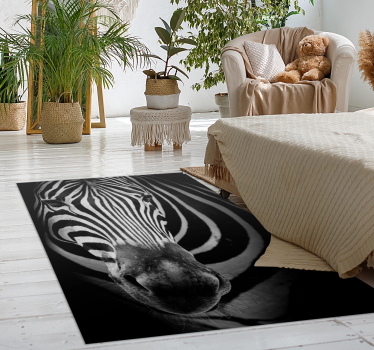 Zebra ansikte djur tryck vinyl matta - Tenstickers