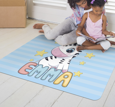 Zebra randigt kul Vinylmatta Barn - Tenstickers