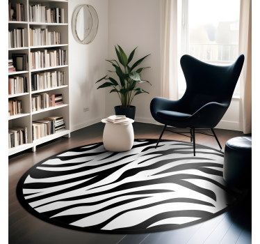 Zebra stripe circular design vinylmatta djurtryck - Tenstickers
