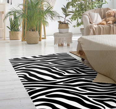Zebra-tryck djurmatta - Tenstickers