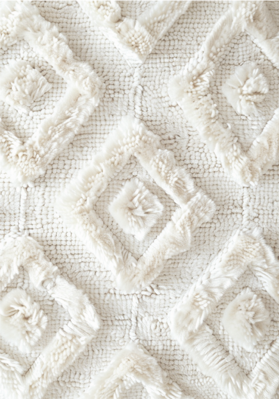 Rutmönster Vinylmatta vit - Tenstickers