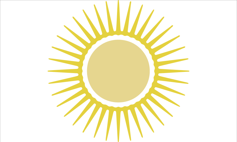 Gul sol Vinylmatta vit - Tenstickers