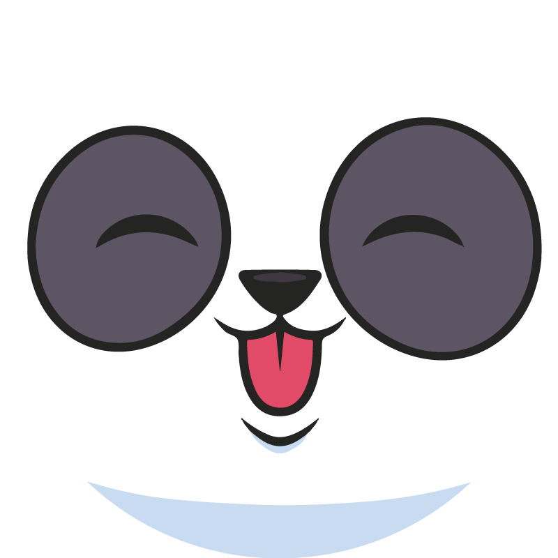 Panda ansikte Vinylmatta vit - Tenstickers