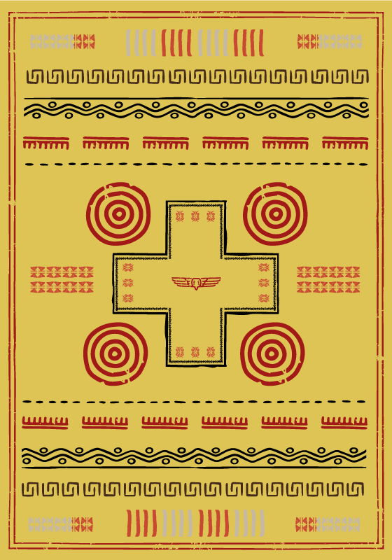 Etnisk design Vinylmatta Gul - Tenstickers