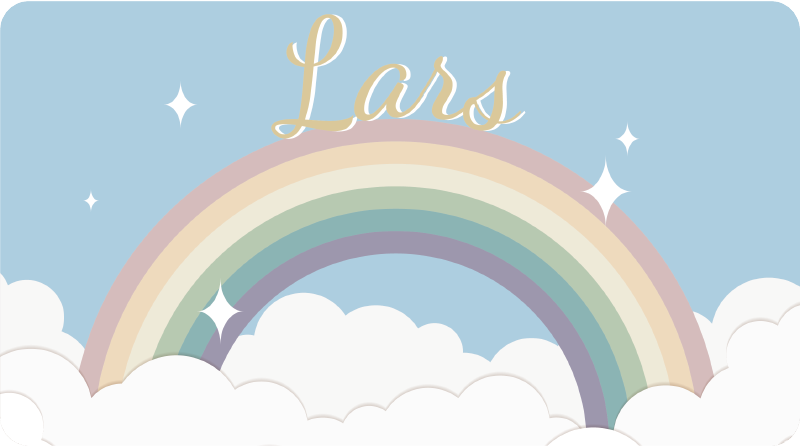 Anpassad regnbåge Vinylmatta namn - Tenstickers