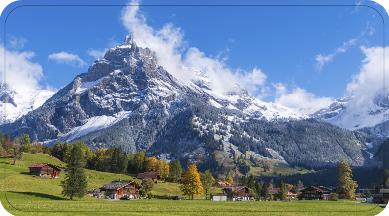 Utsikt över alperna Vinylmatta badrum - Tenstickers