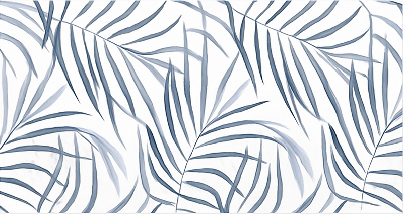 Tunna bladdesign Vinylmatta blå - Tenstickers