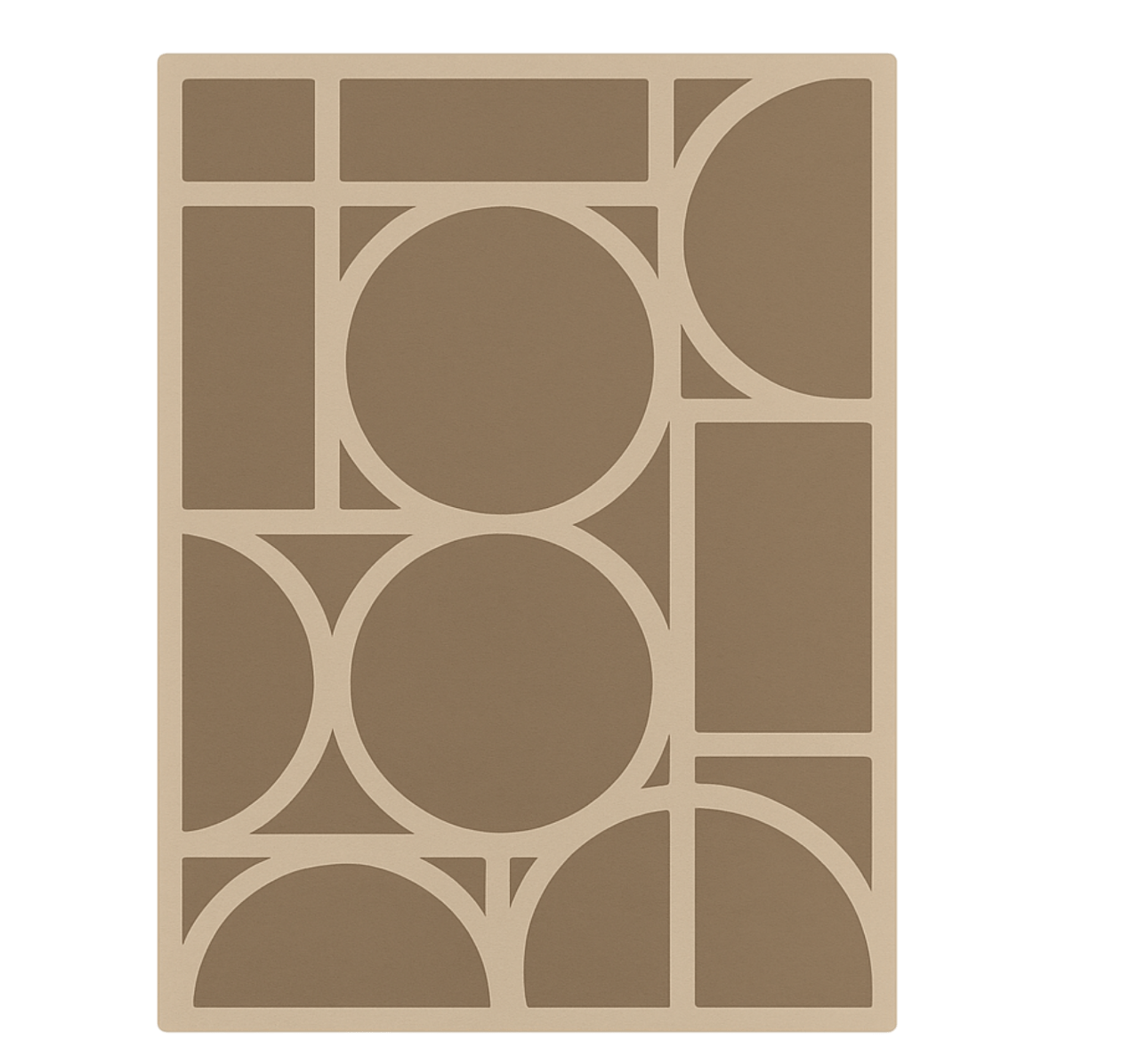 Beige geometrisk design Vinylmatta fyrkant - Tenstickers