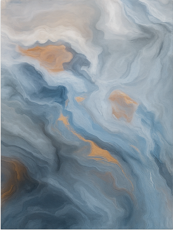 Bärnstensblå nyanser vinylmatta i marmor - Tenstickers