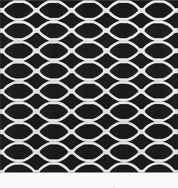 Monokrom oval design Vinylmatta Matsal - Tenstickers