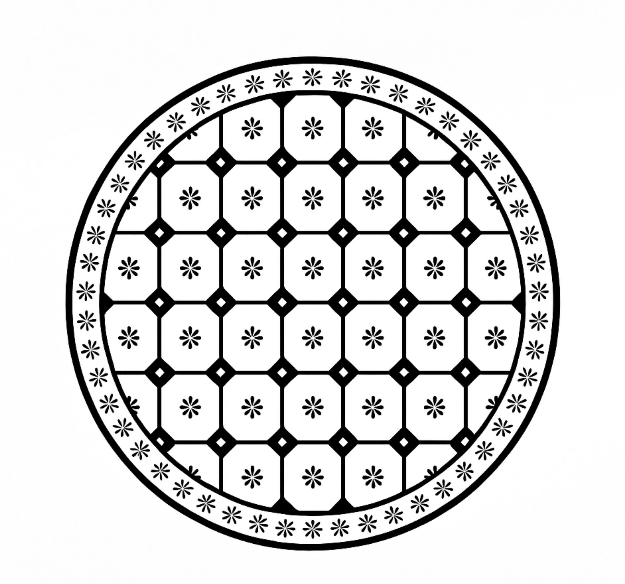 Svartvitt kakelmönster Vinylmatta Matsal - Tenstickers