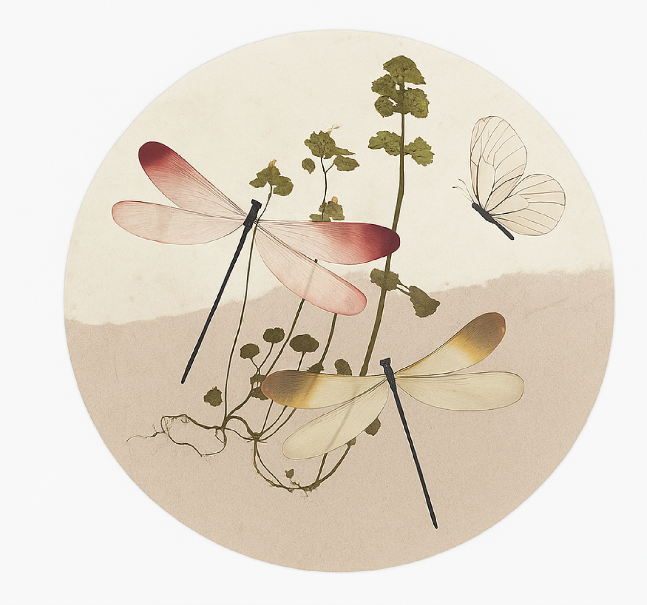 Pressad naturkollage Vinylmatta Matsal - Tenstickers