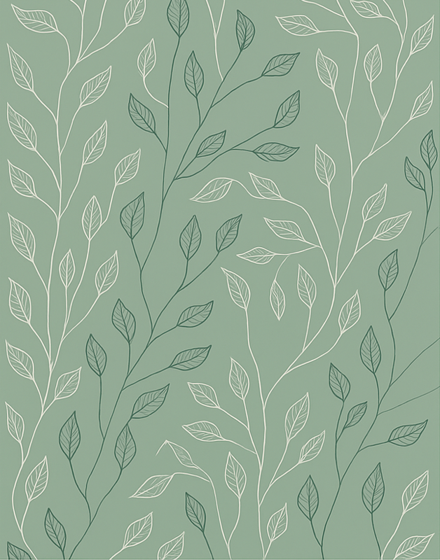 Ren botanisk överlagring Vinylmatta Matsal - Tenstickers