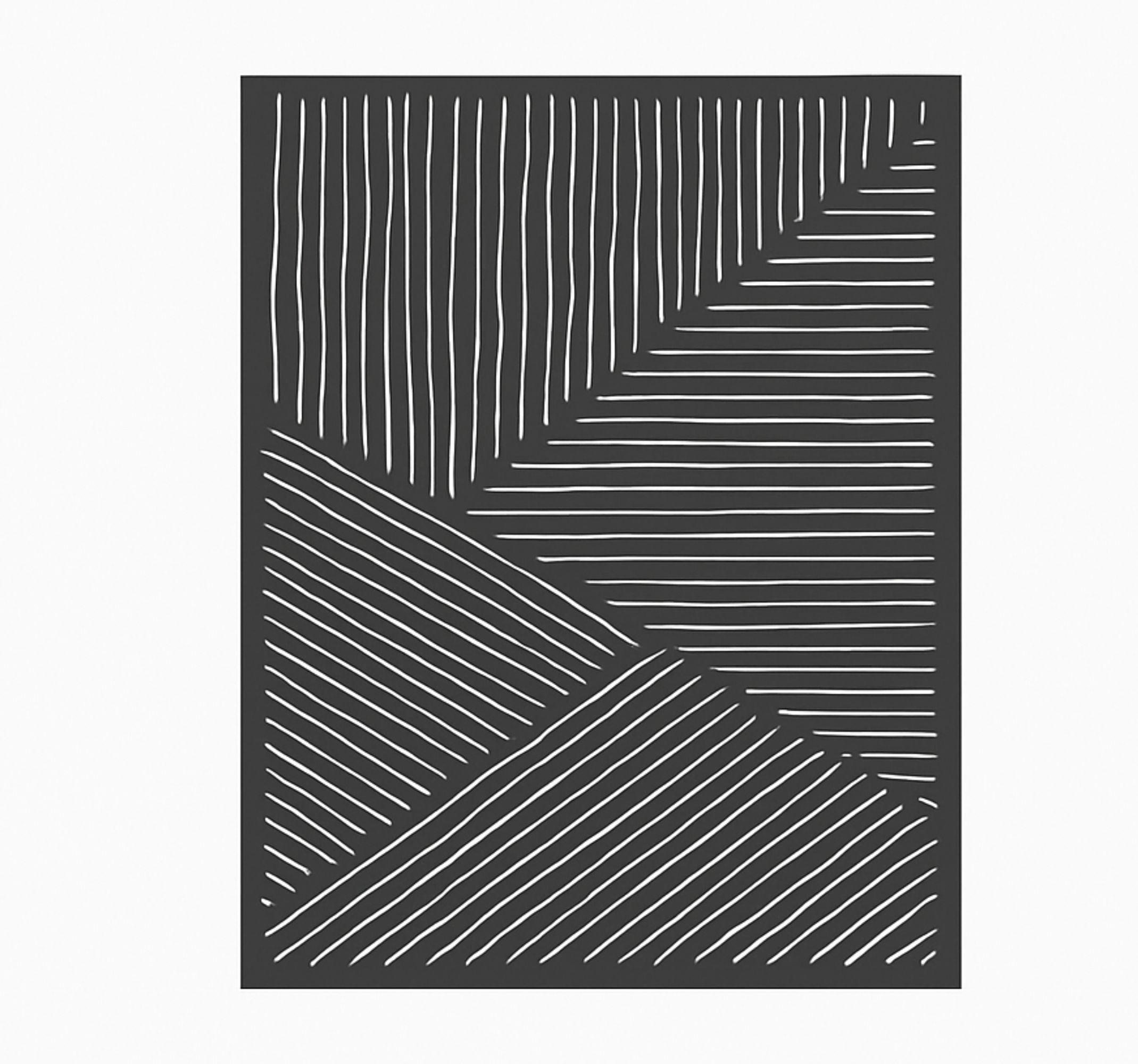 Vita vågiga linjer Vinylmatta Kök - Tenstickers