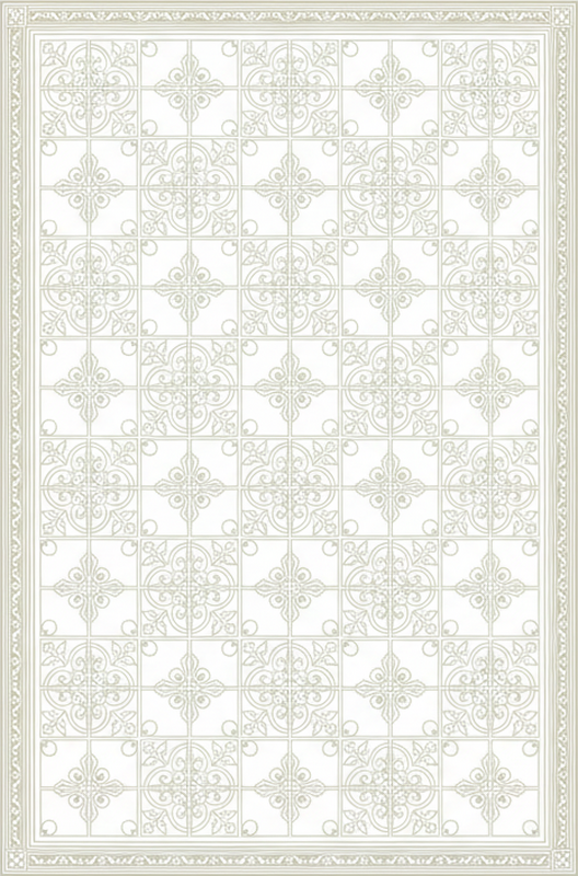 Vinylmatta vardagsrum beige ornate mat - Tenstickers
