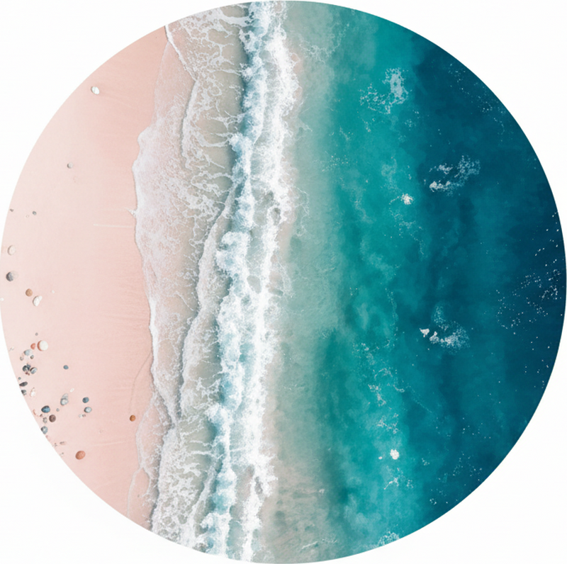 Vinylmatta vardagsrum strandcirkeln - Tenstickers