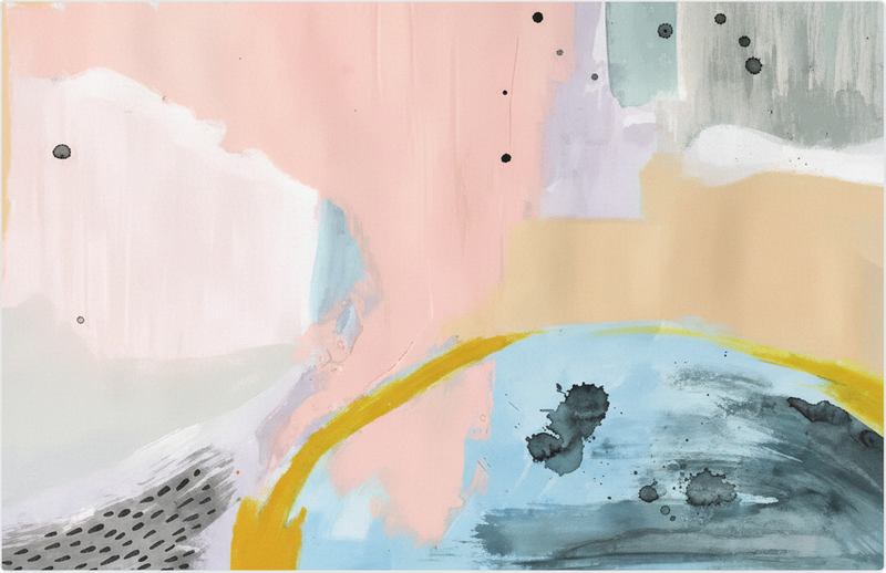 Vinylmatta vardagsrum färgglad konst - Tenstickers