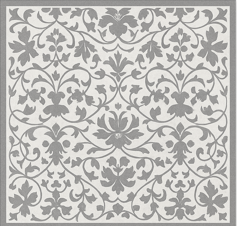 Vinylmatta kök elegant grå arabesque - Tenstickers