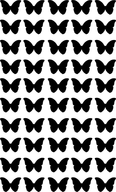 Vinylmatta djur svarta flygande fjärilar - Tenstickers