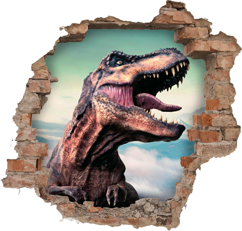 Vinylmatta djur realistisk 3d t-rex - Tenstickers