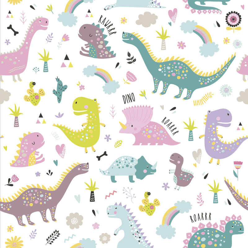Vinylmatta djur dinosaur kallax - Tenstickers