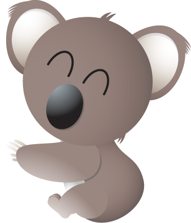Vinylmatta djur glad koala - Tenstickers