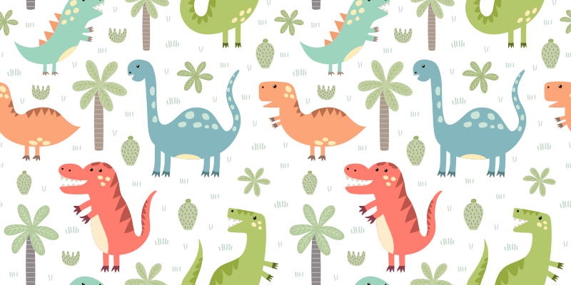 Vinylmatta djur glad dinosaur kallax - Tenstickers