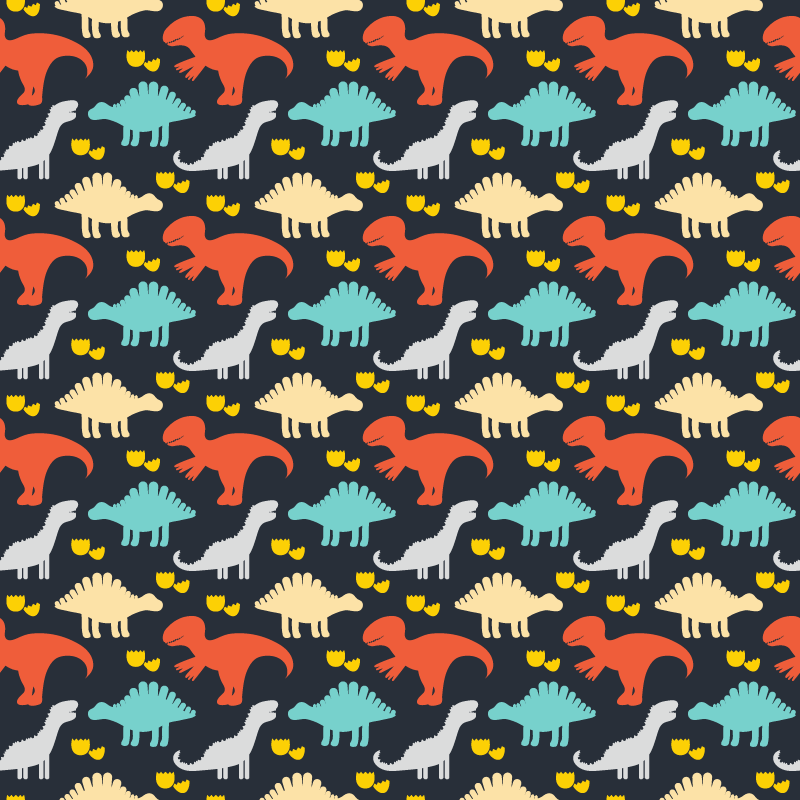 Vinylmatta djur med färgglada dinosaurer mönster - Tenstickers