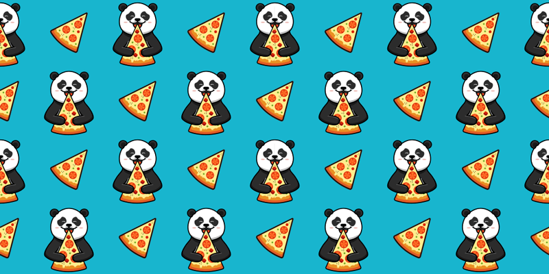 Vinylmatta djur panda äter pizza - Tenstickers