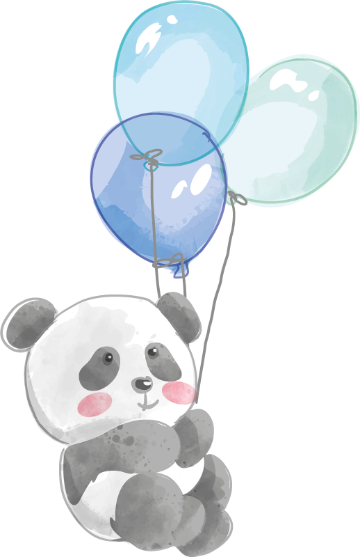 Vinylmatta djur baby banda med tre ballonger - Tenstickers