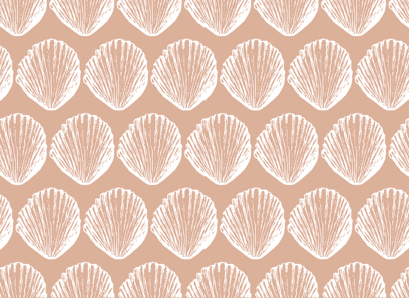 Vinylmatta djur retro snäcka mönster beige - Tenstickers