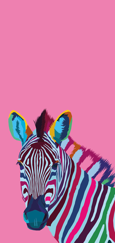 Vinylmatta djur zebra pop art iphone - Tenstickers