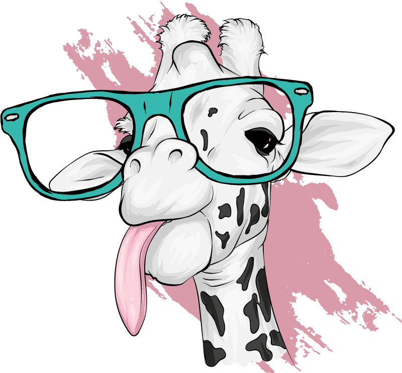 Vinylmatta djur giraff splash - Tenstickers