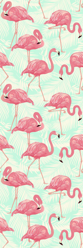 Vinylmatta djur ritade rosa flamingos - Tenstickers