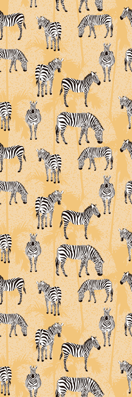 Vinylmatta djur zebra och palmer - Tenstickers