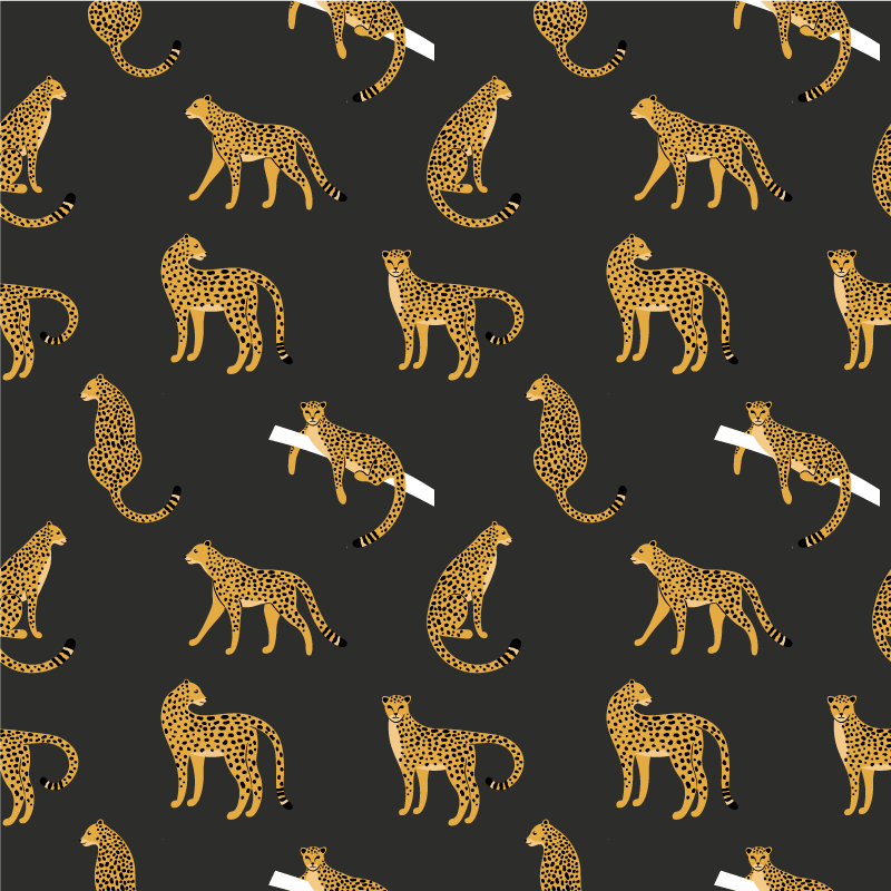 Vinylmatta djur leoparder på mörk bakgrund - Tenstickers