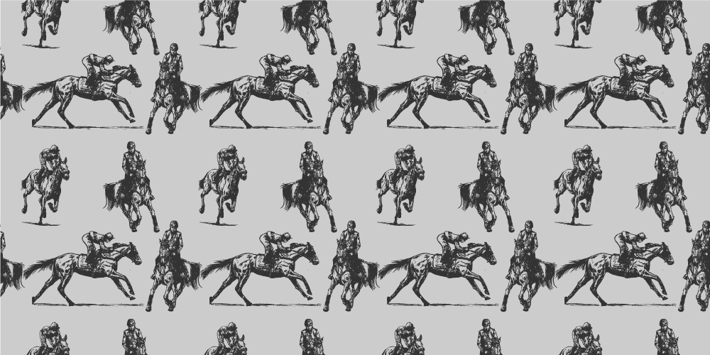 Vinylmatta djur grå västerländska hästar - Tenstickers