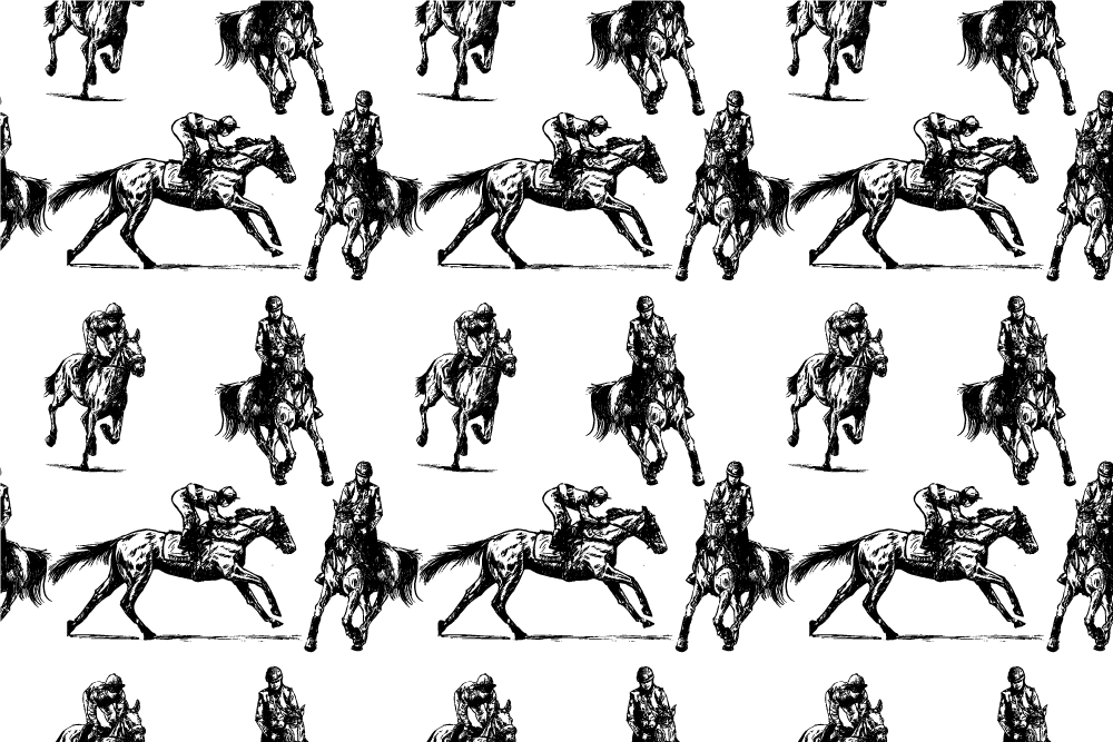 Vinylmatta djur svart och vit hästmönster - Tenstickers