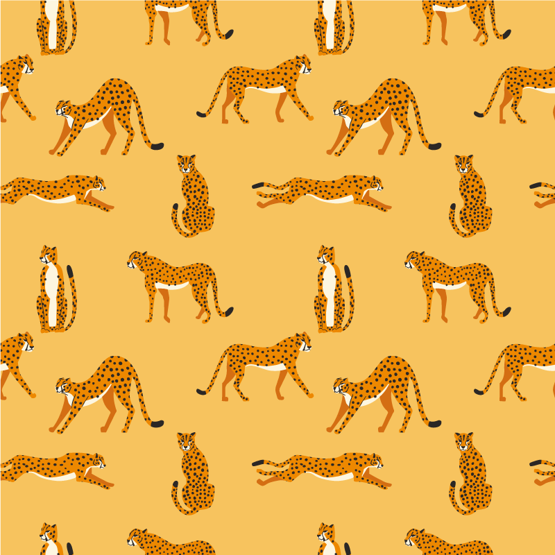 Vinylmatta djur med mönster av gula leoparder - Tenstickers