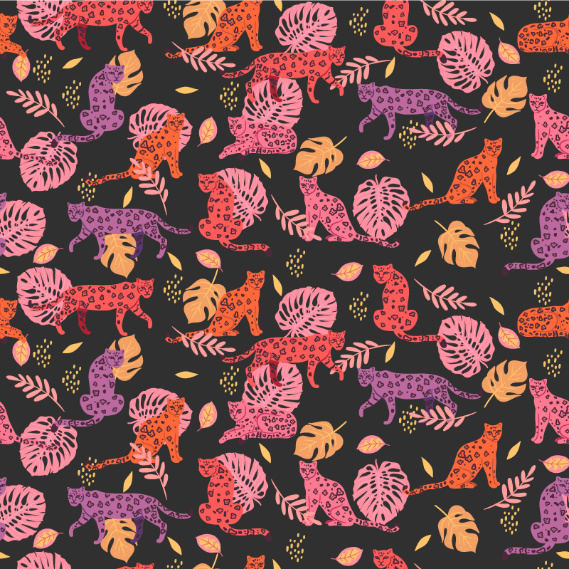 Vinylmatta djur tropisk och leopardstil - Tenstickers