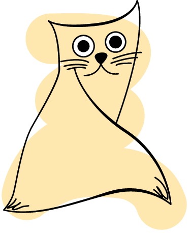 Vinylmatta djur beige målad katt - Tenstickers