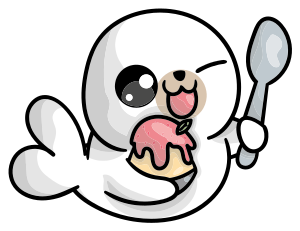 Vinylmatta djur anime baby säl - Tenstickers