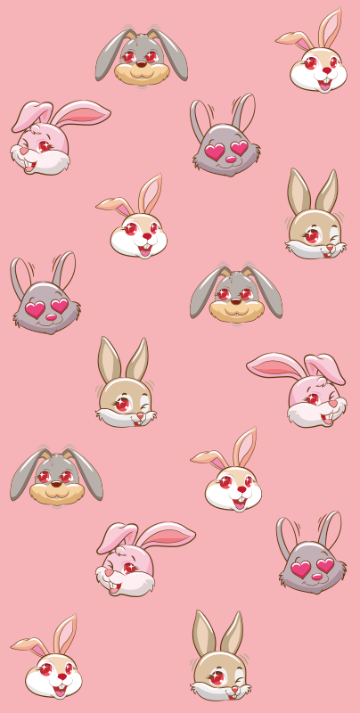 Vinylmatta djur kaninset clipart - Tenstickers