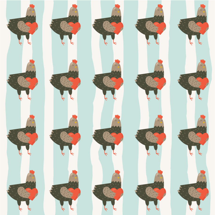 Vinylmatta djur vita ränder och tuppar - Tenstickers