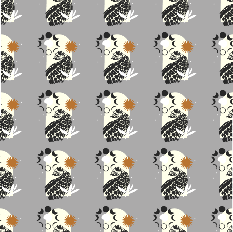 Vinylmatta djur svart leopard under månen mønster - Tenstickers
