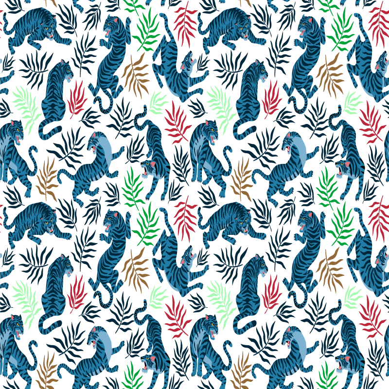 Vinylmatta djur färgglada och farliga leoparder - Tenstickers